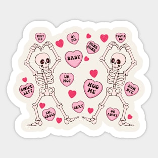 Skeletons Valentines Day Sticker